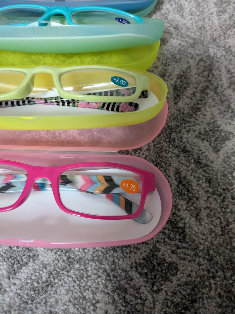Set of 5 Readers in Blue, Teal, Lime, and Pink